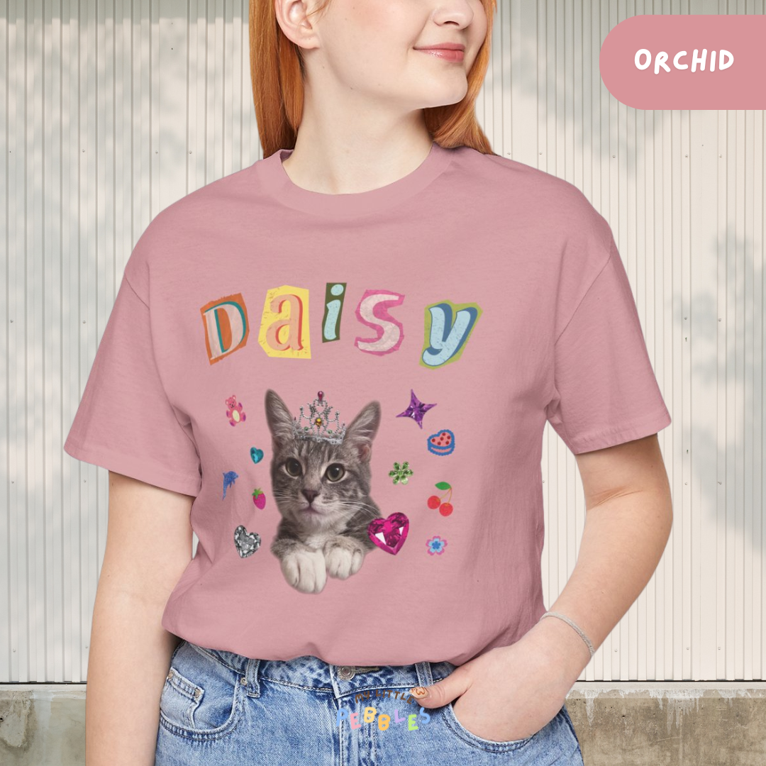 Custom Y2K Pet T-Shirt - Personalized Retro Photo Tee for Dog & Cat Lovers