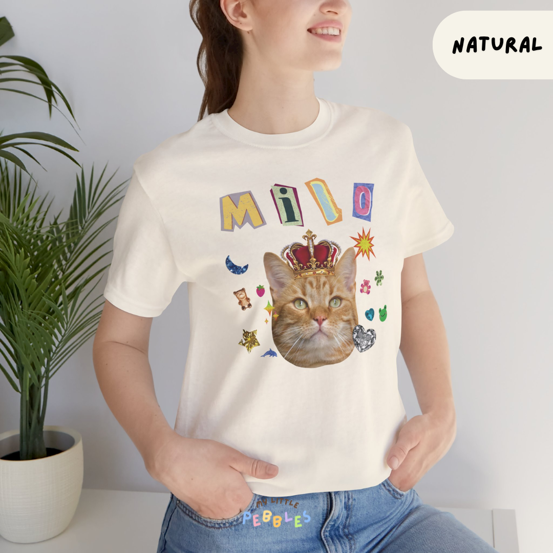 Custom Y2K Pet T-Shirt - Personalized Retro Photo Tee for Dog & Cat Lovers