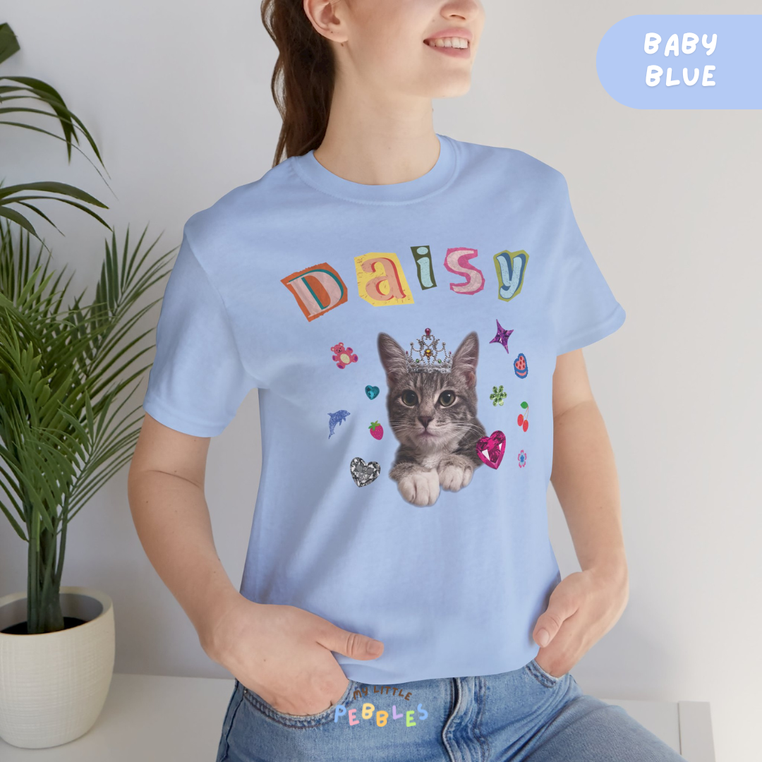 Custom Y2K Pet T-Shirt - Personalized Retro Photo Tee for Dog & Cat Lovers