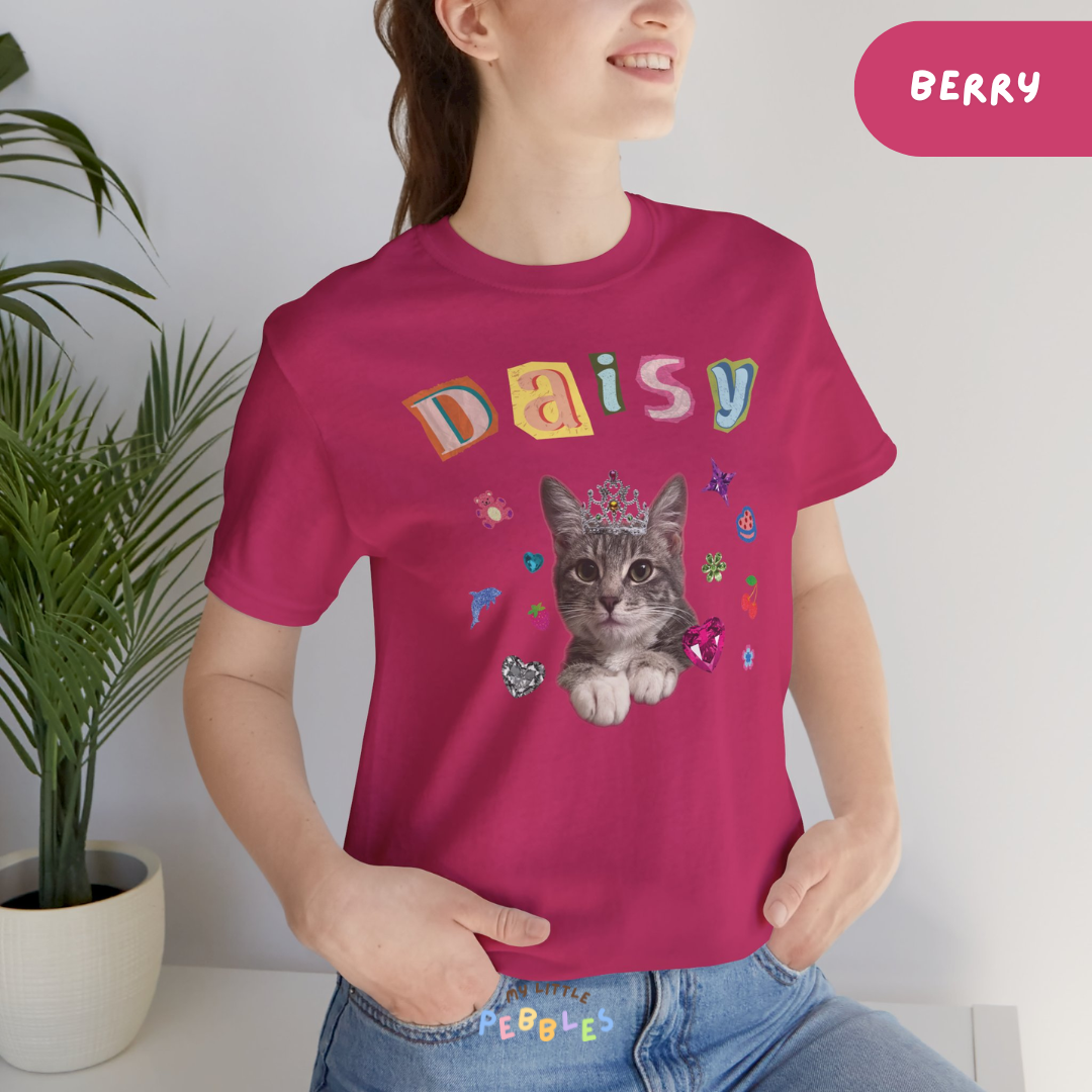 Custom Y2K Pet T-Shirt - Personalized Retro Photo Tee for Dog & Cat Lovers
