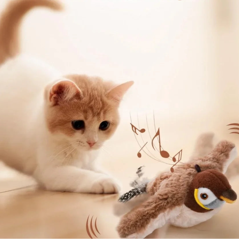 automatic motion cat toy with bird sounds