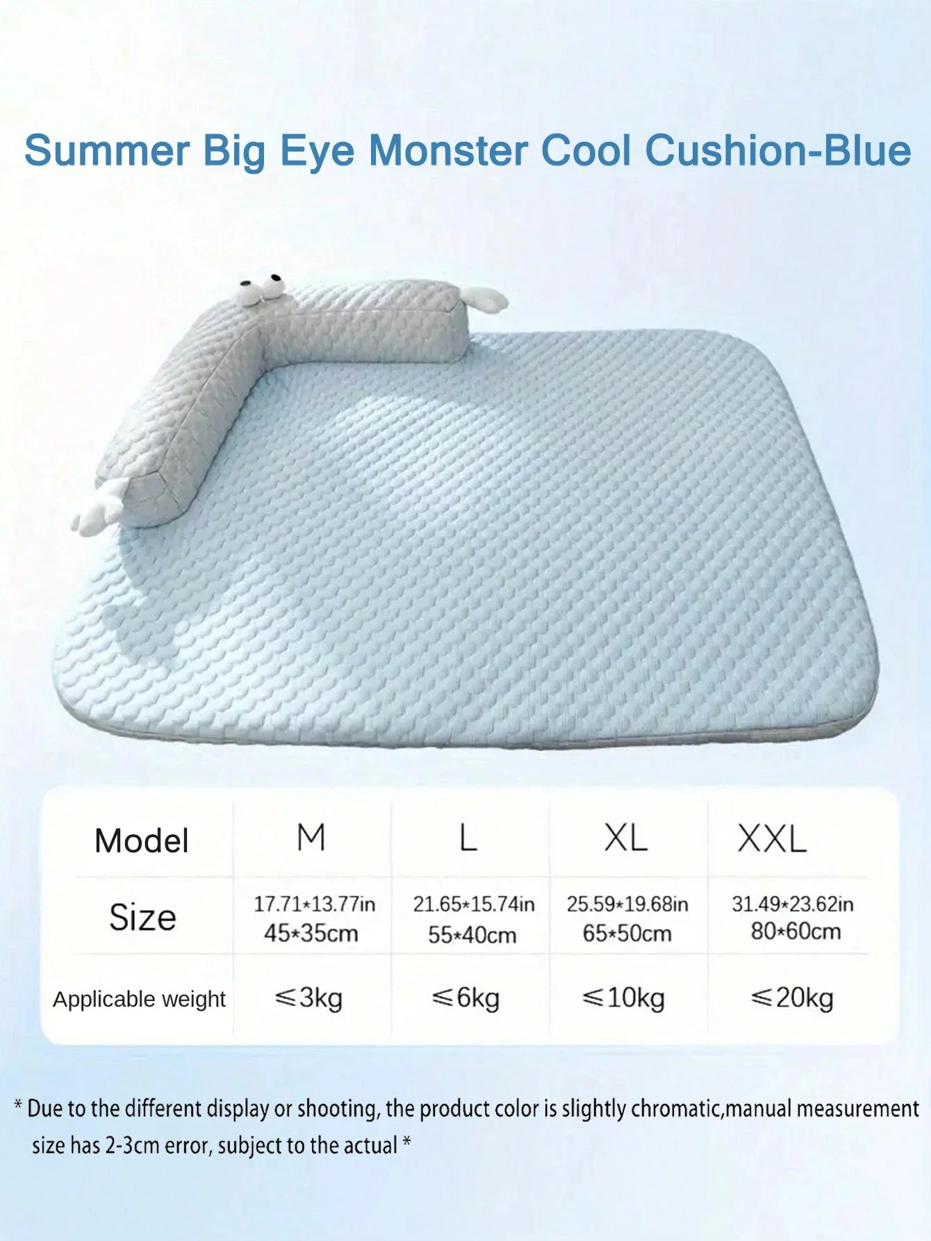 M L XL 2XL size options for pet cooling bed