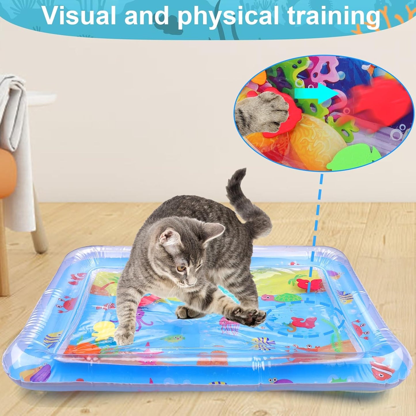 Close-up of thick waterproof material on the cat cooling play mat
