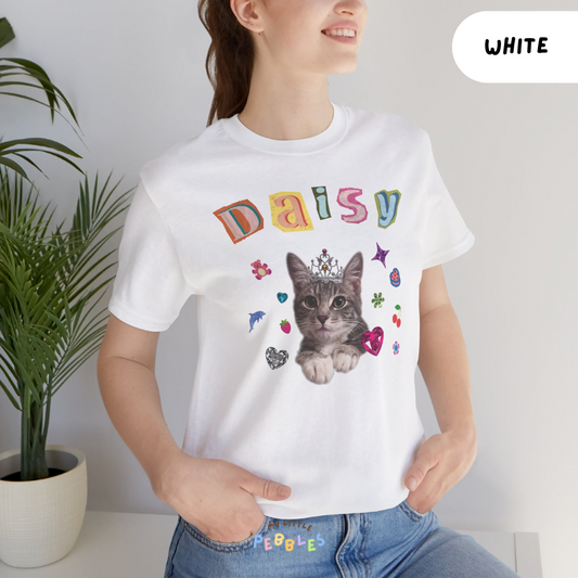 Custom Y2K Pet T-Shirt - Personalized Retro Photo Tee for Dog & Cat Lovers