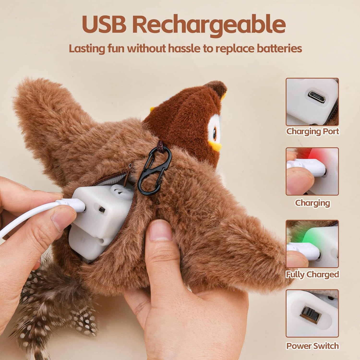 interactive cat toy USB rechargeable